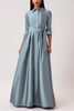 THREE QUARTER SLEEVE TAFFETA SHIRT WAIST GOWN