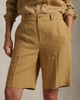 LONG PLEATED LINEN SHORT
