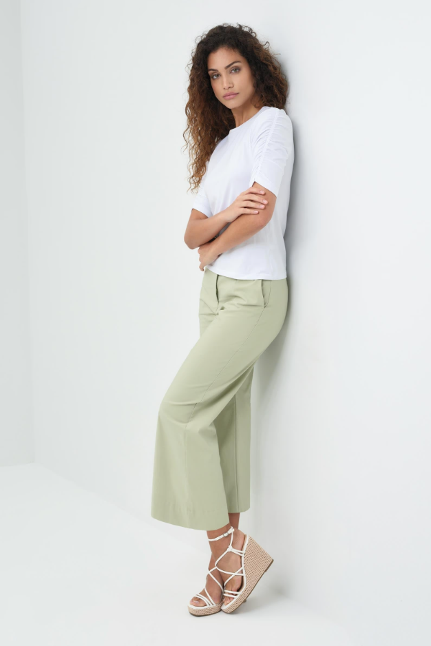 SOPHIA TSHIRT WITH RUCHED ELBOW SLEEVES