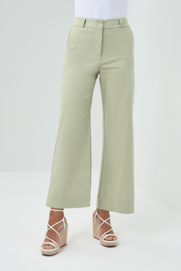 IVANNA PERFORMANCE COTTON CROPPED FLARE PANT