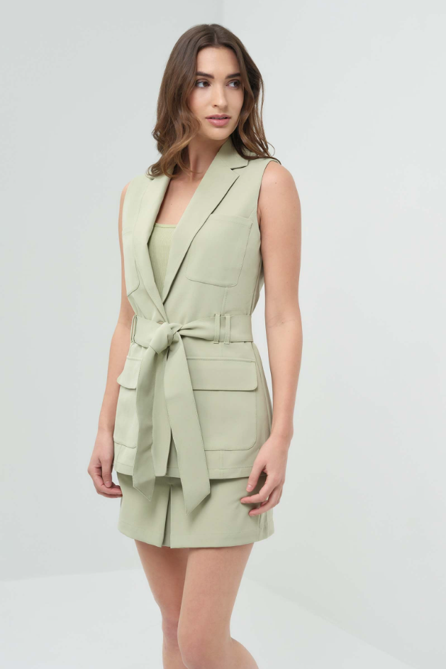 ALYSSA BELTED UTILITY VEST