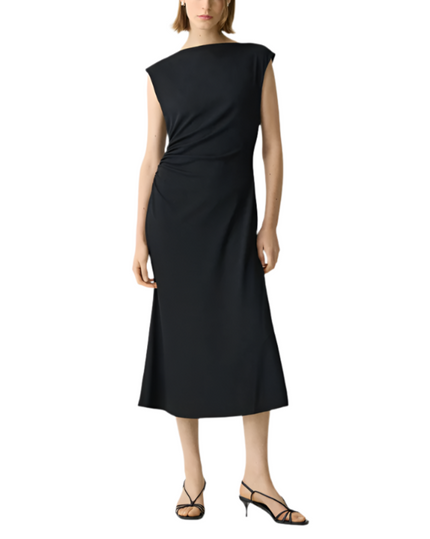 DRAPED BOATNECK DRESS