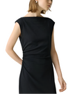 DRAPED BOATNECK DRESS
