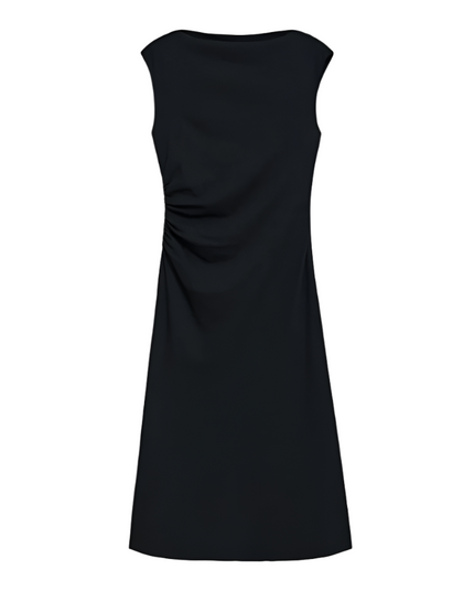 DRAPED BOATNECK DRESS