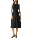 RUCHED ASYMMETRICAL MIDI DRESS