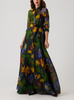 FLORAL PRINT ORGANZA SHIRT GOWN