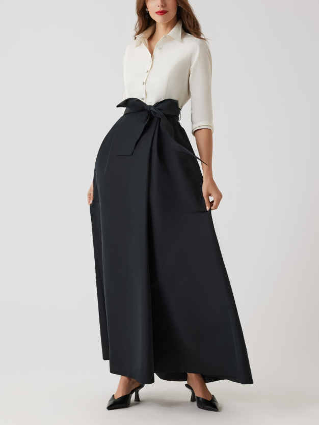 TAFFETA FAILLE SHIRT WAIST GOWN
