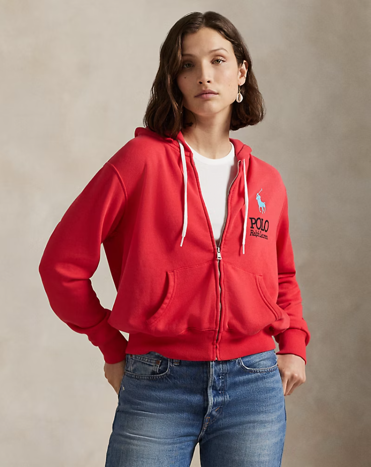 BIG PONY LIGHTWEIGHT FLEECE ZIP HOODIE