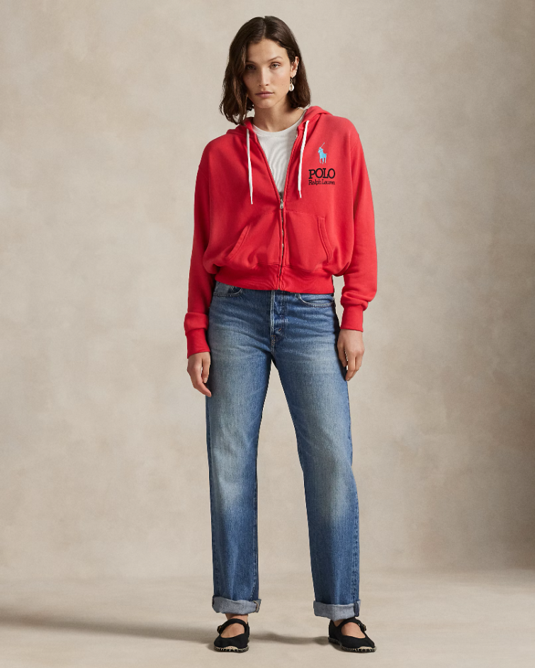 BIG PONY LIGHTWEIGHT FLEECE ZIP HOODIE