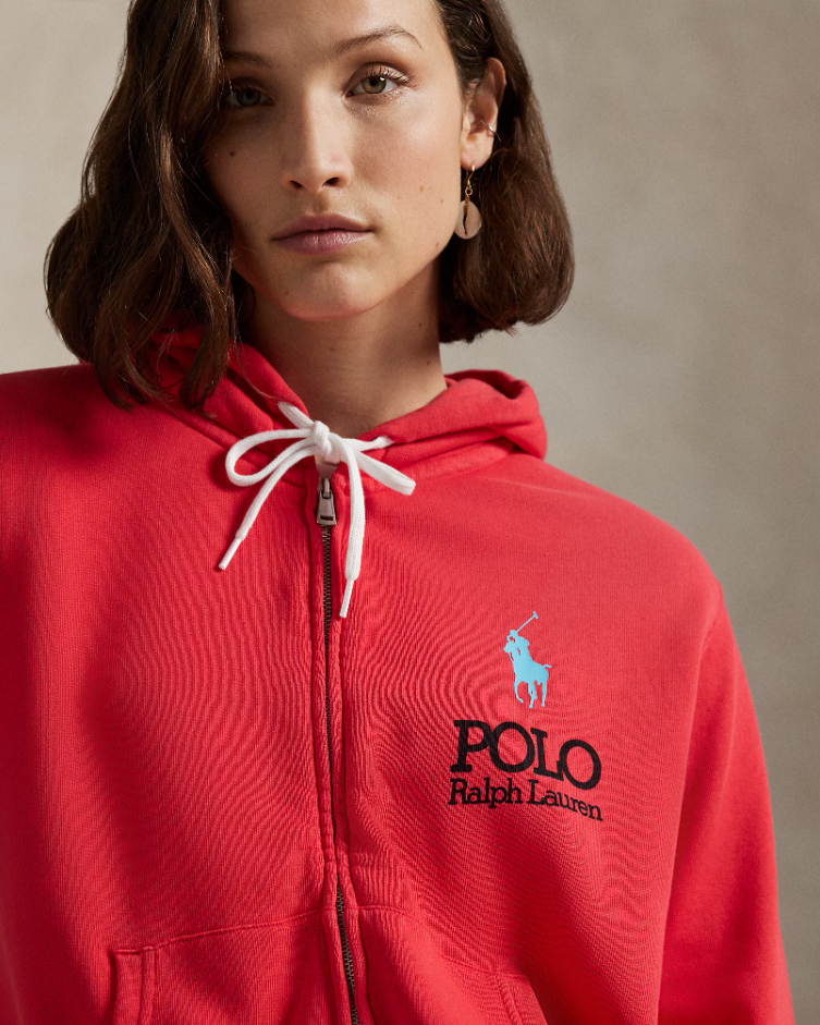 BIG PONY LIGHTWEIGHT FLEECE ZIP HOODIE