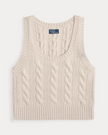 CABLE WOOL CASHMERE SLEEVELESS SWEATER