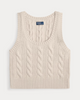 CABLE WOOL CASHMERE SLEEVELESS SWEATER
