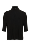 LUCELY QUARTER ZIP ELBOWSLEEVE MOCK NECK SWEATER
