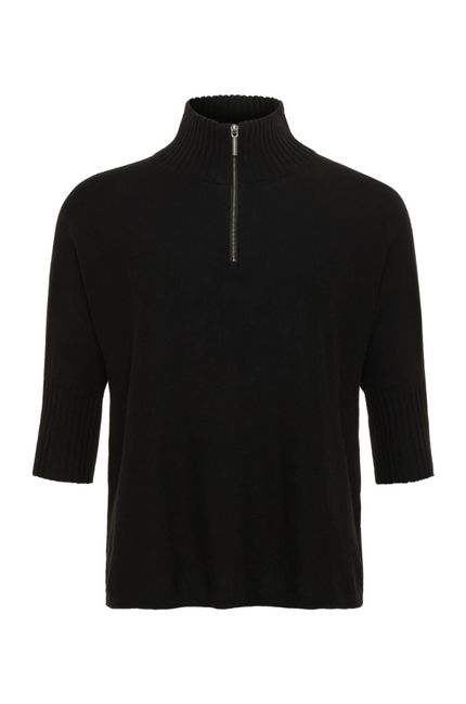 LUCELY QUARTER ZIP ELBOWSLEEVE MOCK NECK SWEATER
