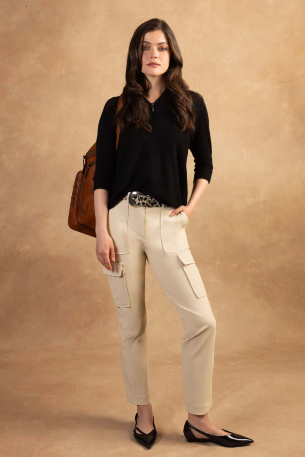 LUCELY QUARTER ZIP ELBOWSLEEVE MOCK NECK SWEATER