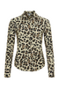 PRINTED TANIA LONG SLEEVE SNAP FRONT TOP