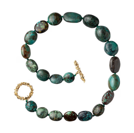 TURQUOISE SPRINKLES TOGGLE CLASP NECKLACE IN TURQUOISE