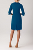 STRETCH BOUCLE JEWEL BUTTON TRIM TWEED DRESS