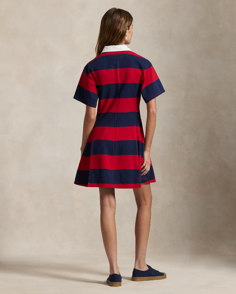 STRIPED COTTON JERSEY RUGBY DRESS