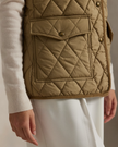 CORDUROY TRIM QUILTED VEST