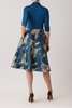 TAFFETA SHIRT DRESS WITH METALLIC JACQUARD SKIRT