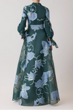 FLORAL JACQUARD MANDARIN NECK SHIRT GOWN