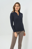 GEORGIE RIB SWEATER KNIT COLLARED TOP