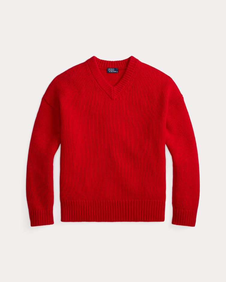 CASHMERE HIGH VNECK SWEATER
