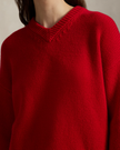 CASHMERE HIGH VNECK SWEATER