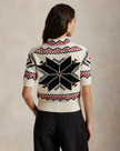 SNOWFLAKE MOCKNECK SHORT SLEEVE SWEATER