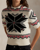 SNOWFLAKE MOCKNECK SHORT SLEEVE SWEATER