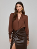 AVA BLOUSE IN HOT FUDGE