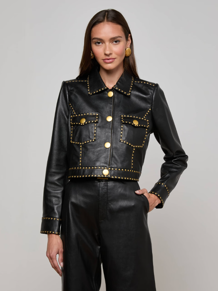 WINSOME STUDDED LEATHER JACKET