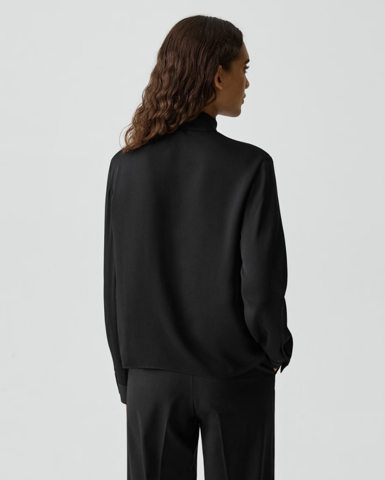 TIE NECK BLOUSE IN SILK GEORGETTE