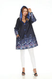 RAIN JACKET WITH JAQUARD BORDER PRINTS