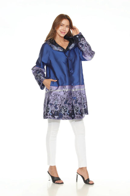 RAIN JACKET WITH JAQUARD BORDER PRINTS