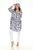 PACKABLE LONG RAIN JACKET WITH ZIP BAG IN LOVE PRINT