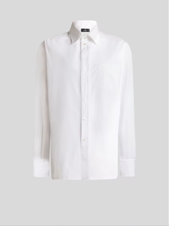 COTTON SHIRT WITH SILK INSERT ON THE BACK