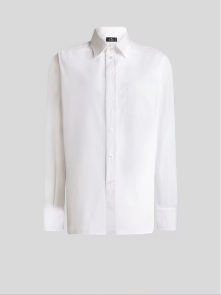 COTTON SHIRT WITH SILK INSERT ON THE BACK