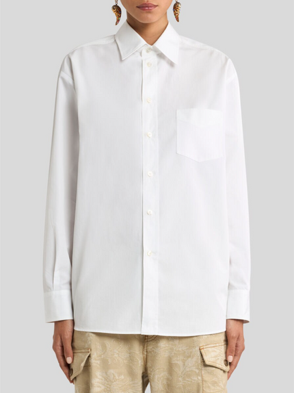 COTTON SHIRT WITH SILK INSERT ON THE BACK