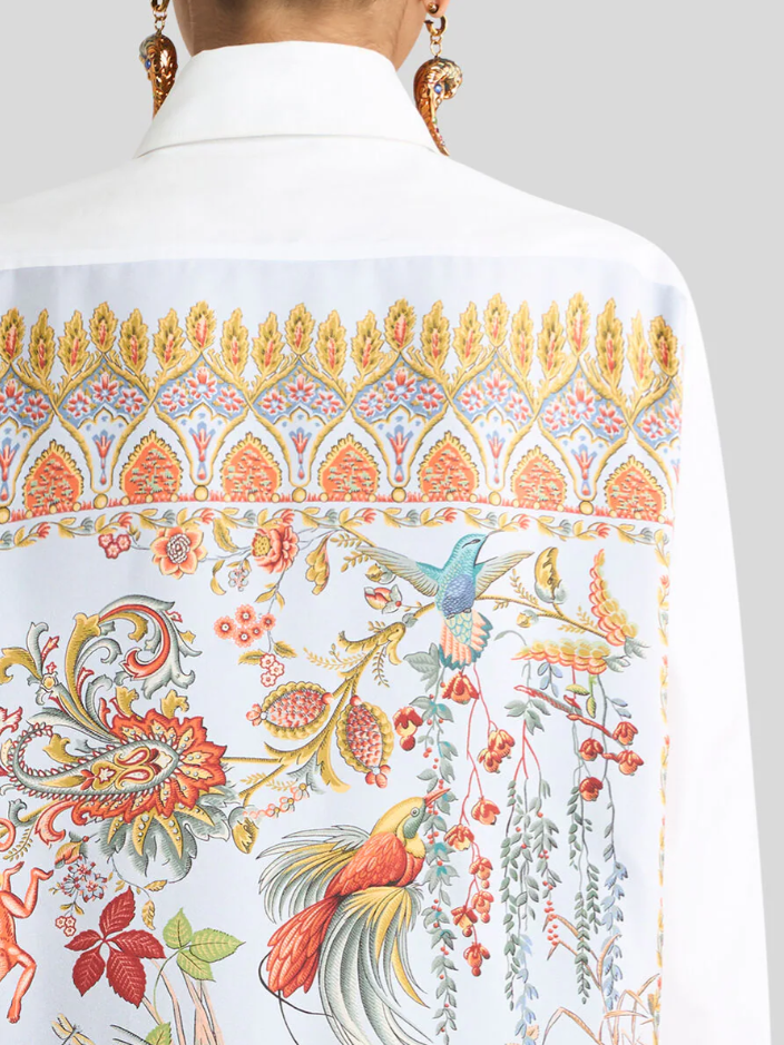 COTTON SHIRT WITH SILK INSERT ON THE BACK