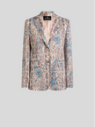 SINGLE BREASTED JACQUARD JACKET WITH PAISLEY FOLIAGE MOTIF