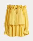 OFF THE SHOULDER CREPE DRESS