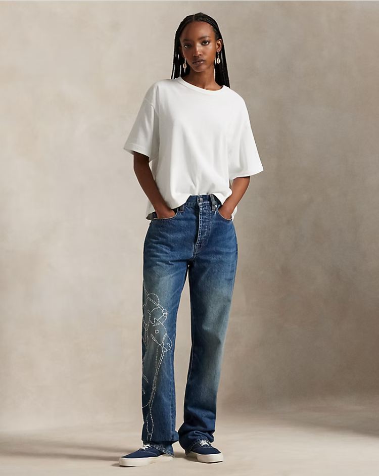 EMBROIDERED RELAXED STRAIGHT JEAN