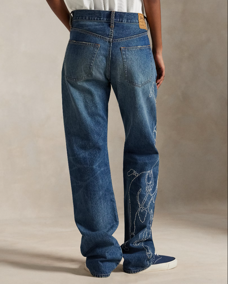 EMBROIDERED RELAXED STRAIGHT JEAN