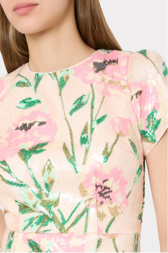 ROWEN FLORAL SEQUIN DRESS