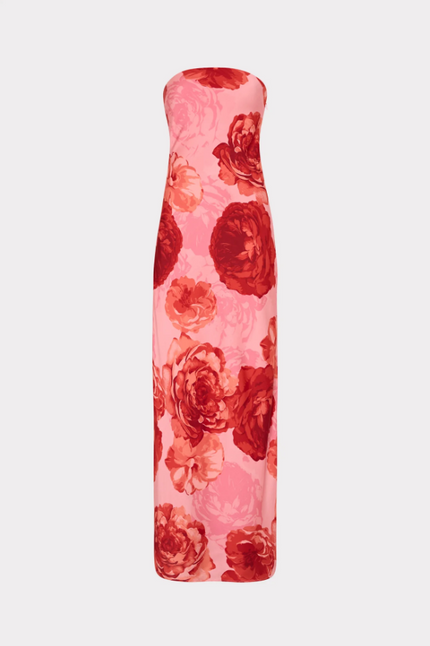 VERA SATIN FLORAL MAXI DRESS