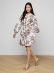 KIERSTEN DRESS IN WHITE MULTI LARGE BUTTERFLY JUNGLE