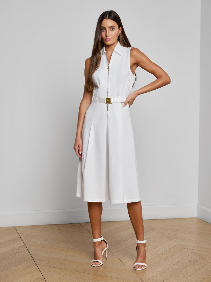 KYLO POPLIN SHIRT DRESS IN WHITE