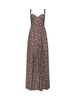 ROSETTE MAXI DRESS IN CARDAMOM AND ECRU POLKA DOT